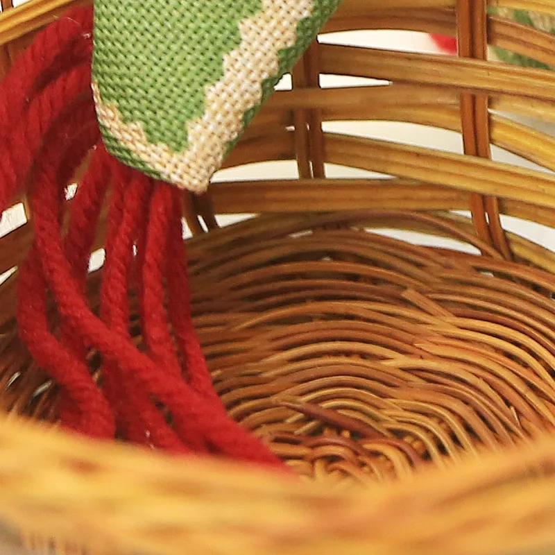 Милые рождественские украшения Санта Клаус Рождественская корзина для хранения конфет Navidad подарочная корзина плетеная бамбуковая плетеная корзина