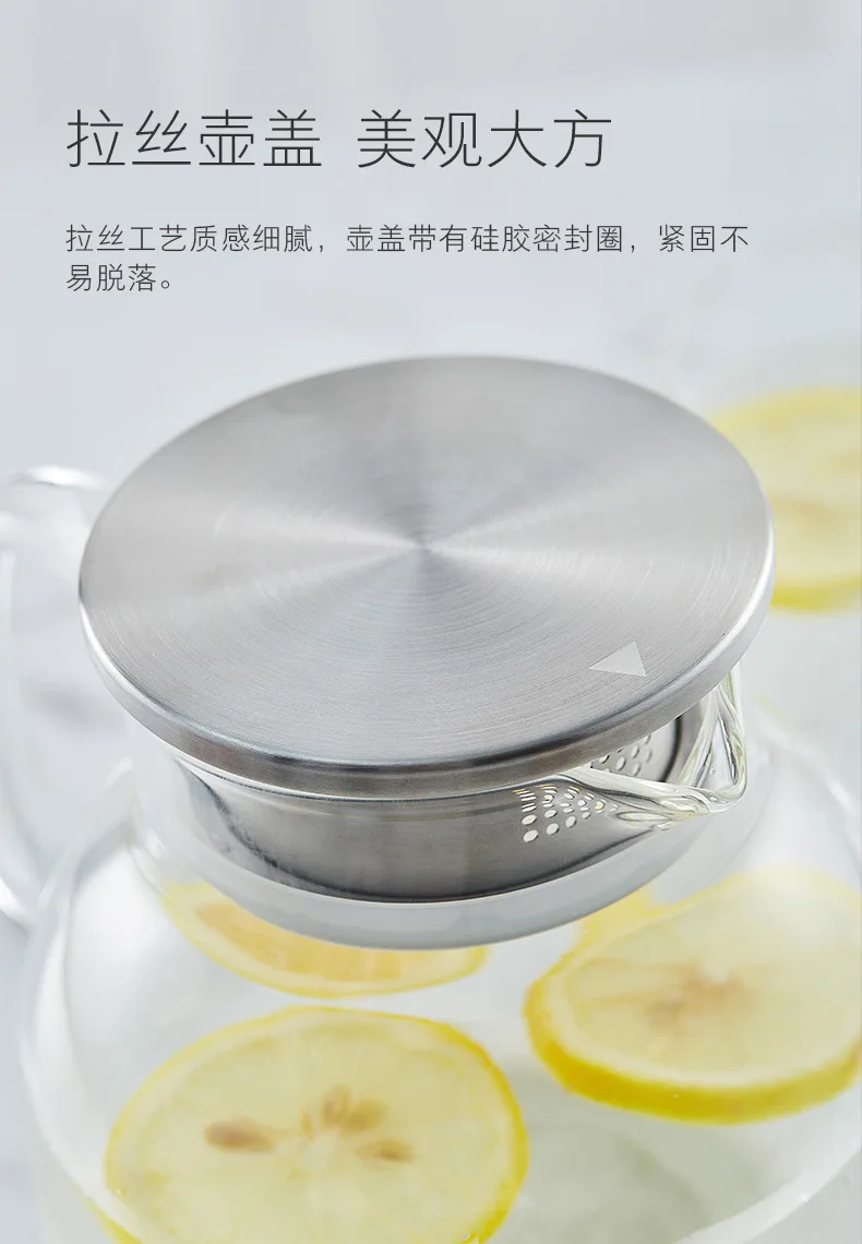Cold Water Pot Transparent Glass Pitcher High-temperature Resistant Explosion-Proof Household liang shui bei Cold Water