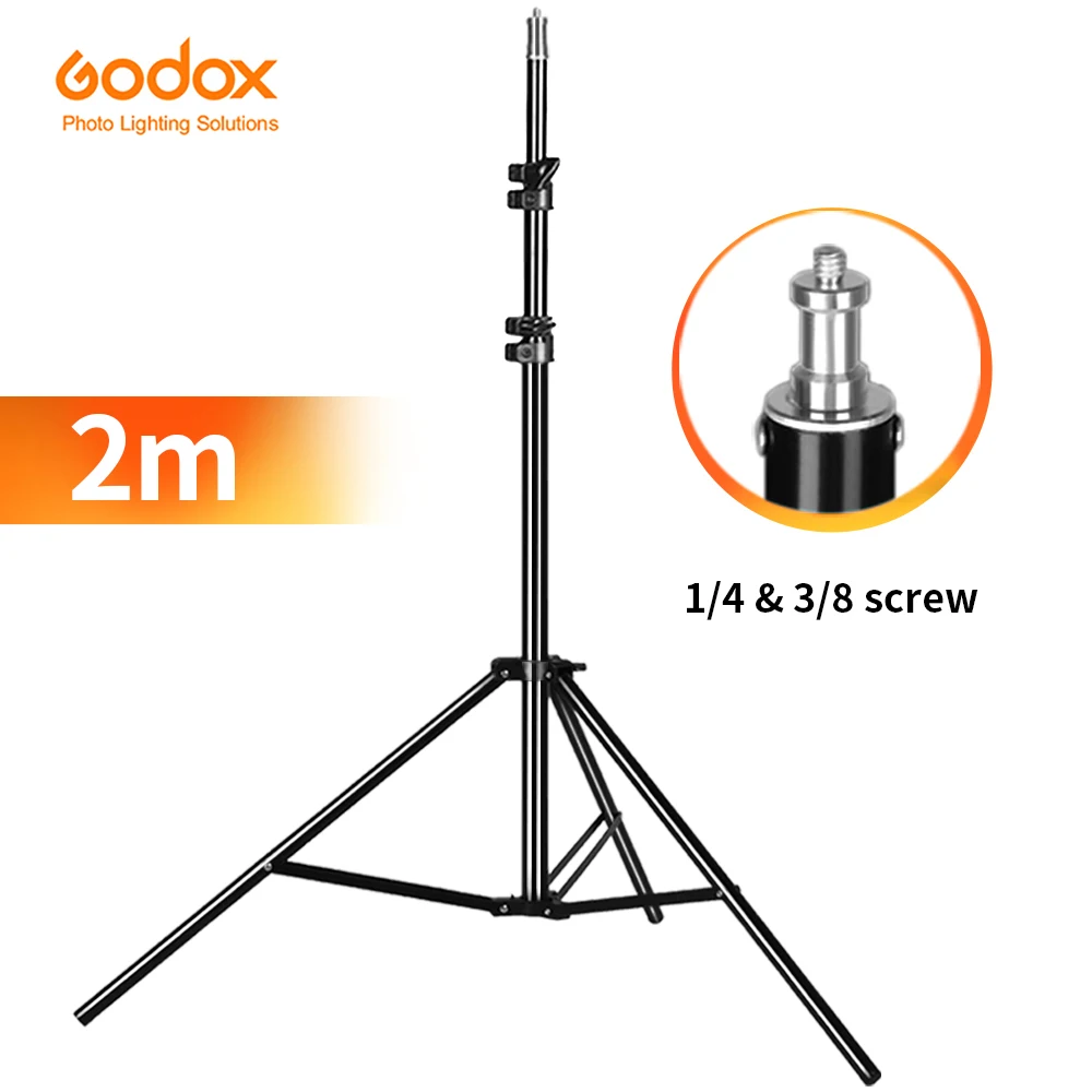  Heavy Duty Metal 2m Light Stand Max Load to 5KG Tripod for Photo Studio Softbox Video Flash Reflect