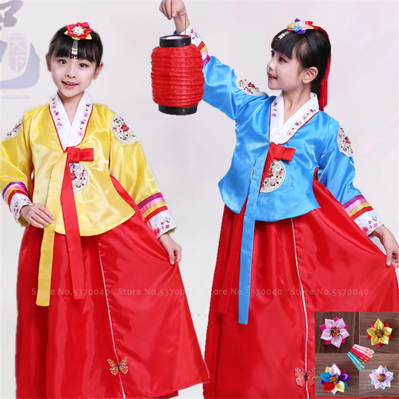 Традиционные корейские танцевальные сценические костюмы для девочек, свадебное платье ханбок, детская одежда для выступлений, азиатская одежда, вечерние карнавальный наряд