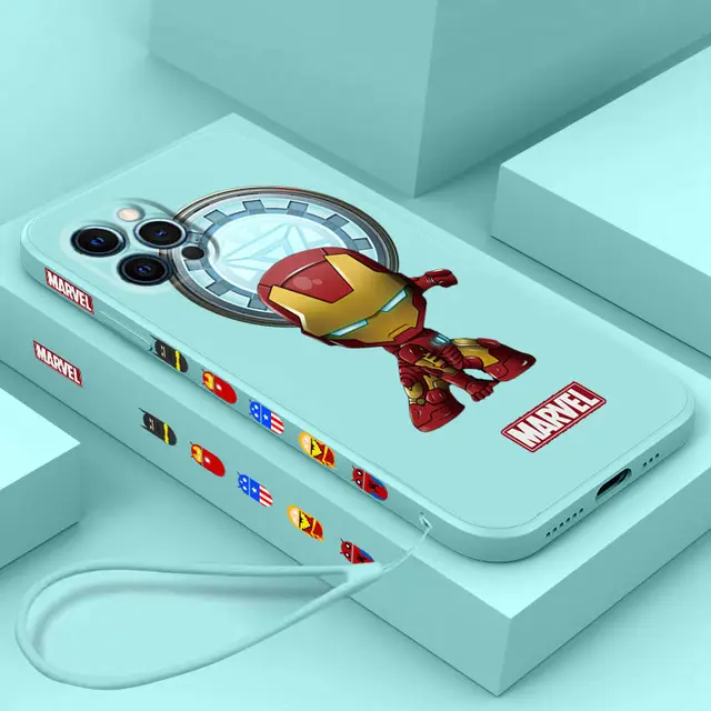 Popularity Marvel phone case for iphone 11 12 13 pro max case Shockproof iphone 7 case 6 8 plus x xs xr Unilateral design cover 11