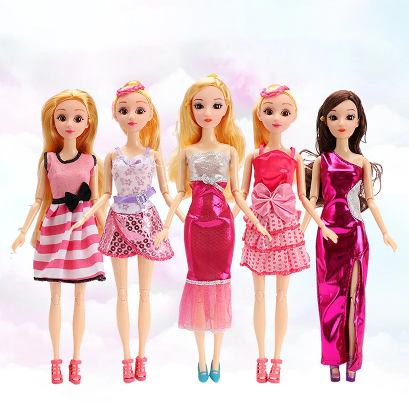 

Doll Clothes Suitable For 11 Inch 30 CM Barbiees Doll Clothing Accessories Fashion Clothes Party Gown Dress Toys For Girl Gift