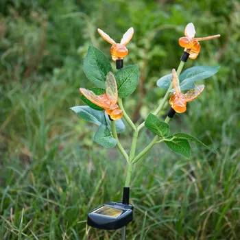 

80cm Solar Garden Stake Light Bees Ground Light Solar Path Light Solar Lawn Lamp for Garden Acrylic+stainless steel