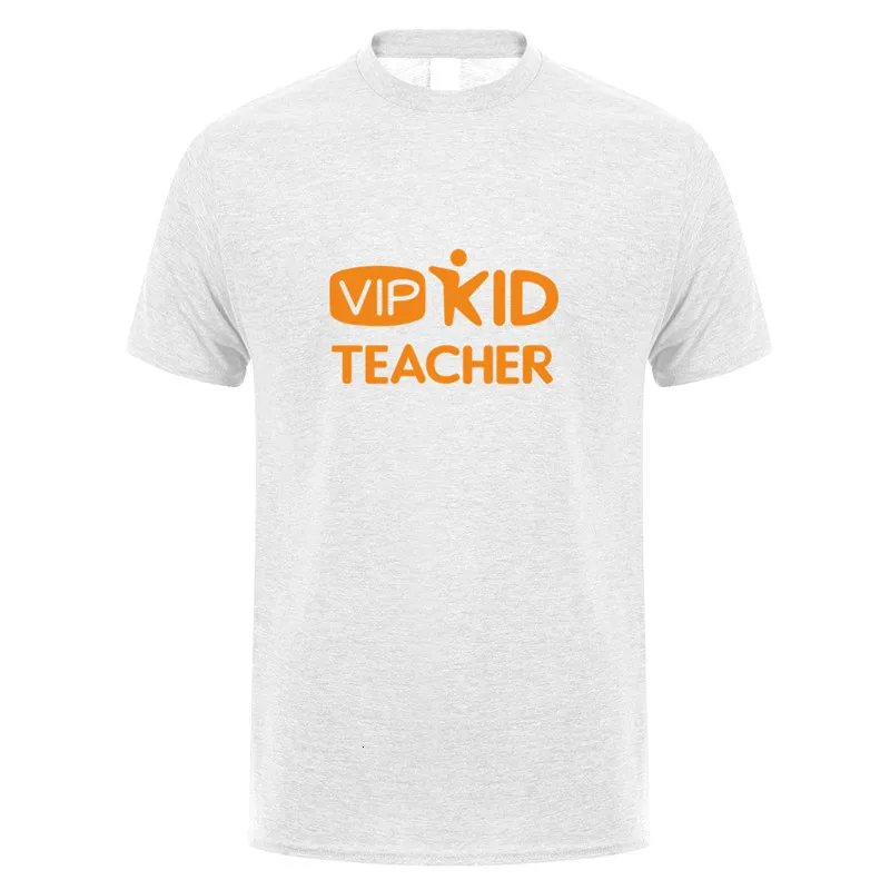 Midnite/Модная Vipkid футболка для учителя; летние хлопковые футболки с короткими рукавами; мужские футболки; топы - Цвет: AshGrey