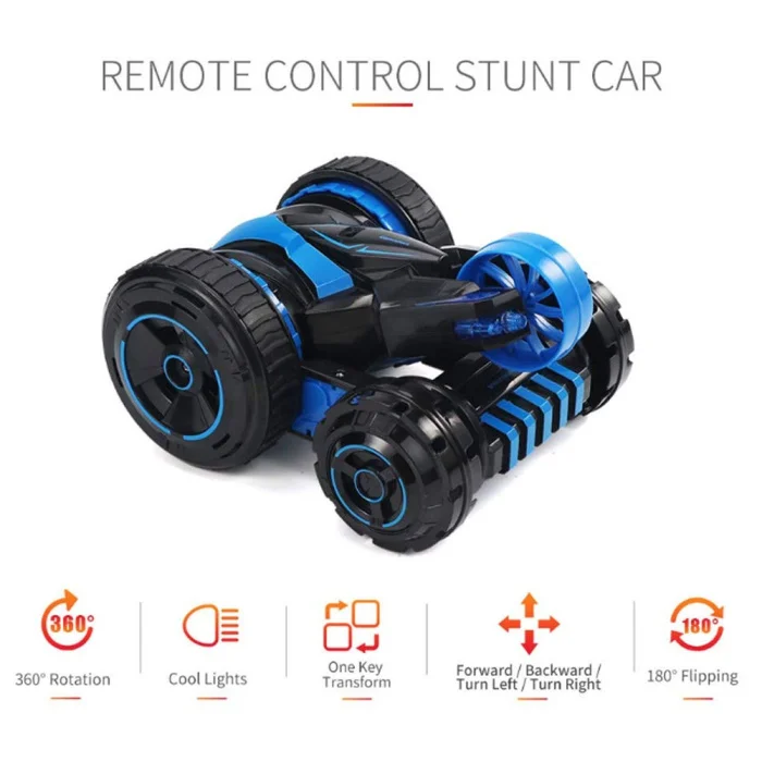 Дистанционное управление автомобиль RC автомобиль 5-колесо Системы нажатием одной кнопки флип Прохладный светильник 360 градусов вращающийся FJ88