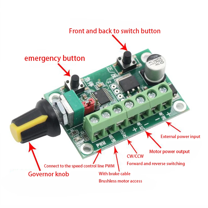 DC 1,8 V-35 V 2A 3A 5A 10A 30W 80W 90W PWM Motor Drehzahlregler Niederspannung Motor Drehzahlregler PWM Einstellbares Antriebsmodul – Detail 18