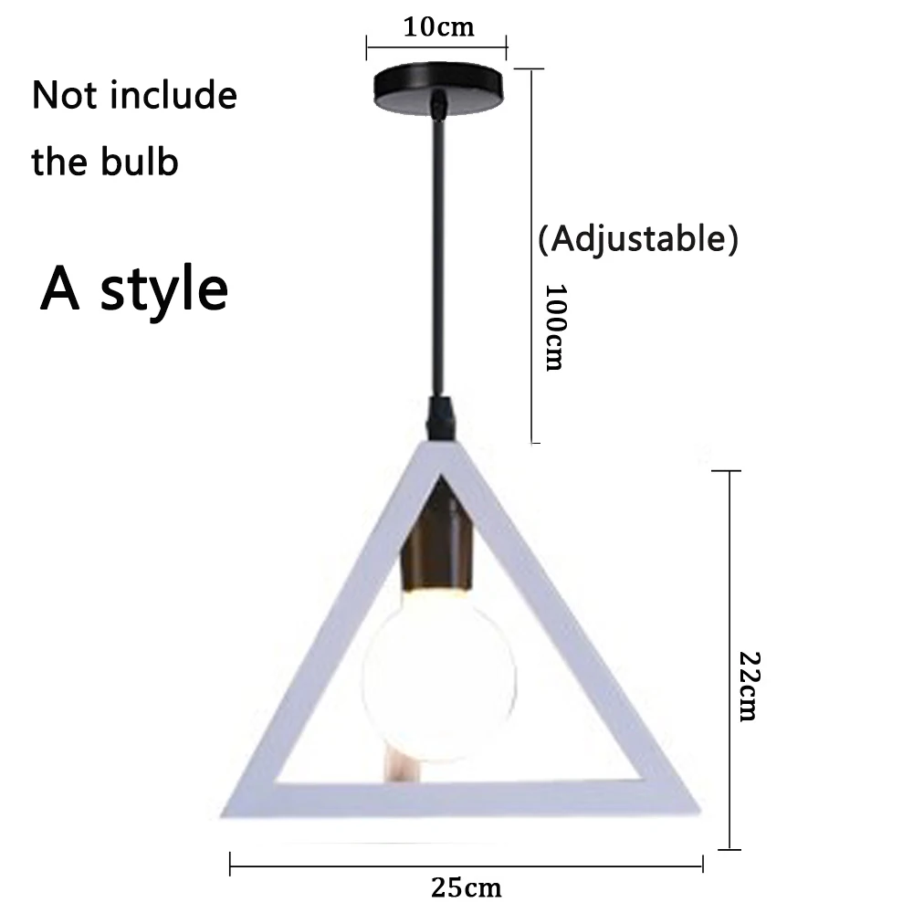 A Style White Nordic Vintage Industrial Vintage Cage Pendant Light Iron Art Pyramid Wrought Home Ceiling Lamp Suitable for E27 Bulbs - Цвет корпуса: A Style White