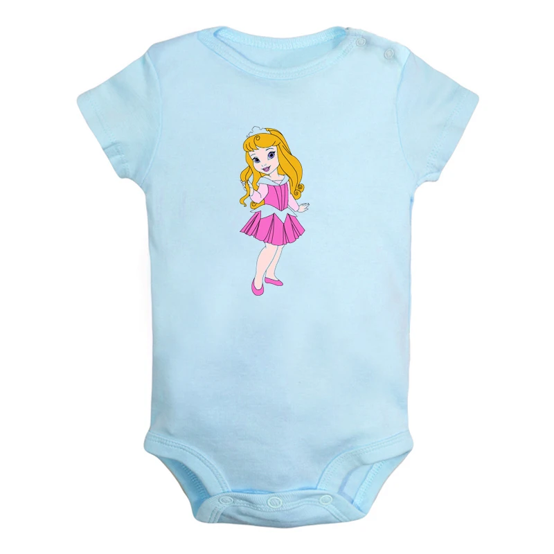 ieBaby2944BL Милая маленькая принцесса Золушка Гарфилд И Оди Одежда для новорожденных девочек и мальчиков комбинезон с короткими рукавами - Цвет: ieBaby2944BL