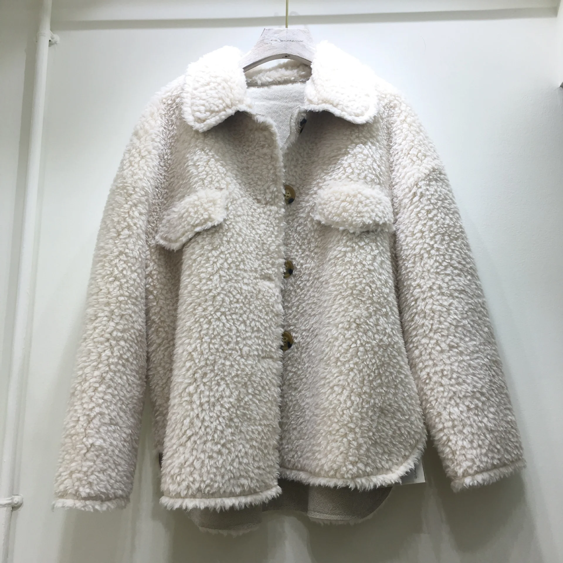 

Fang yang gao Wool Coat Women's Korean-style Loose Curly Yarn Short Short-height Winter New Style Fur Jacket Thick