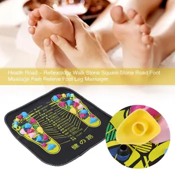 

35x35cm Reflexology Walk Stone Road Foot Massage Mat Pain Relief Stone Massager Pad Home Foot Walk Massager