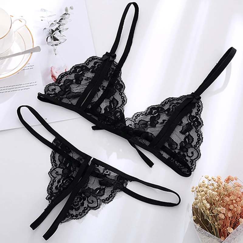 

Sexy Lingerie Bras For Women Embroidery Pattern Bra Set Hollow Underwear Set Lace Bralette Wireless Bra Intimates Femme Lenceria