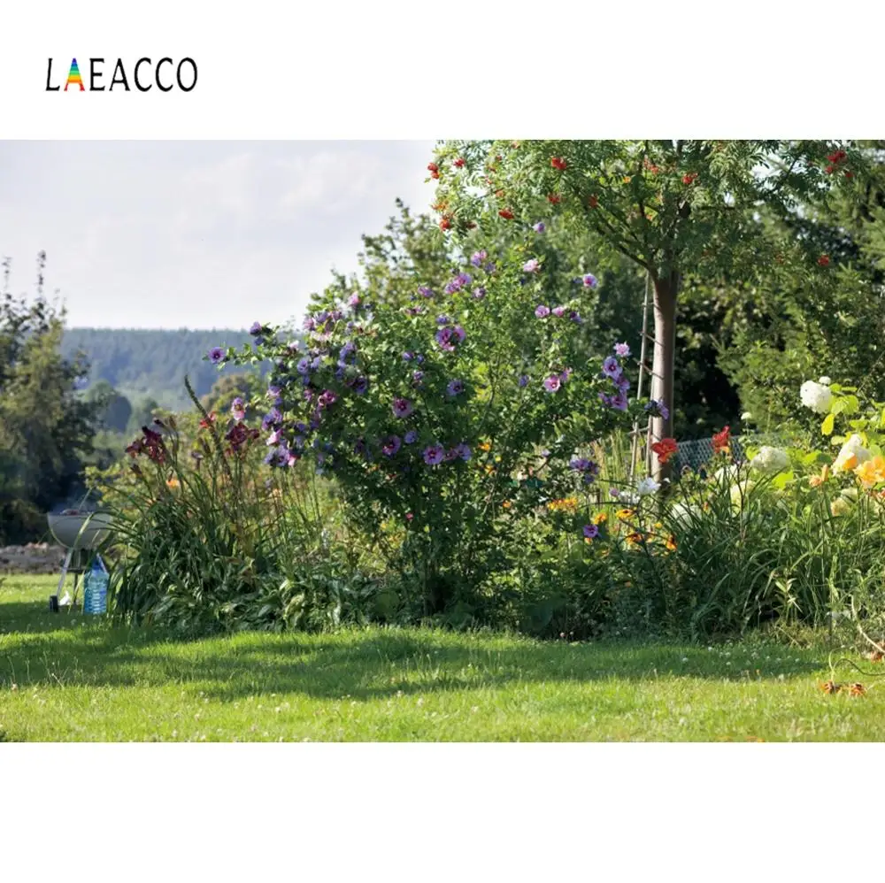 

Laeacco Spring Green Scenic Park Grassland Trees Photography Backgrounds Vinyl Customize Photographic Backdrops For Photo Studio