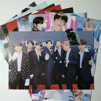 

8*(42x29cm) Bangtan Boys around Posters Wall Stickers Gift KPOP dropshipping posters Jung Kook V SUGA JIMIN RM JIN