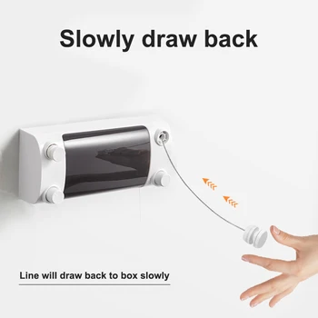 

Retractable Clothes Line Double Layer Clothes Hanger Rope Stainless Steel Wall Hanger Cloth Drying Rack Towel Rack Clothesline