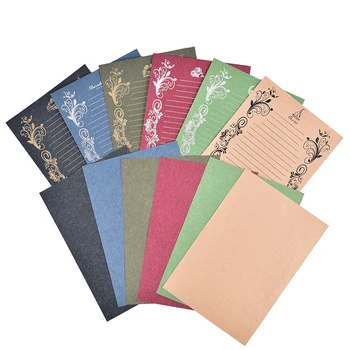 

4pcs/pack Retro Hot Stamping Envelope Paper Stationery Beautiful Romantic Pattern Creative Love Letter Stationery