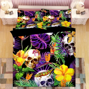 

Fanaijia luxury sugar skull bedding sets king size duvet cover set Pillowcase queen size comforter sets