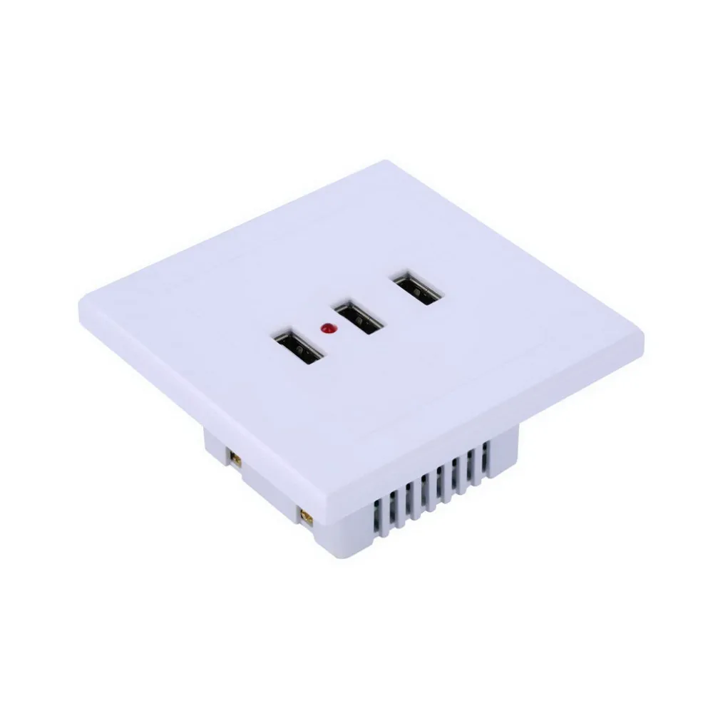 Главная полезная 3 Порты и разъёмы USB Смарт Мощность Зарядное устройство гнездо 220V 5V для сотового телефона PC белого цвета