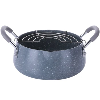 

Japanese Style Tempura Frying Pan Maifan Stone Potato Pot Pot Mini Household Frying Pan Non-Stick Fried Basket Cookware