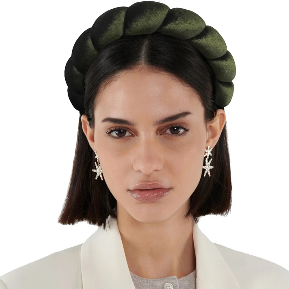 Haimeikang einfarbig Samt Stirnband Haar bänder Winter neue Schwamm Haar Reifen Lünette Stirnbänder für Frauen Mode Haarschmuck