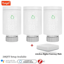 Tuya ZigBee3.0 Smart Radiator Actuator Programmable Thermostatic Radiator Valve Temperature Controller 2MQTT Setup With Alexa
