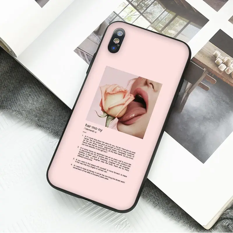 A5 Yinuoda Винтажный Розовый эстетический песенок, черный чехол для телефона Apple iPhone 8 7 6 6S Plus X XS MAX 5 5S SE XR, чехлы - Цвет: A5