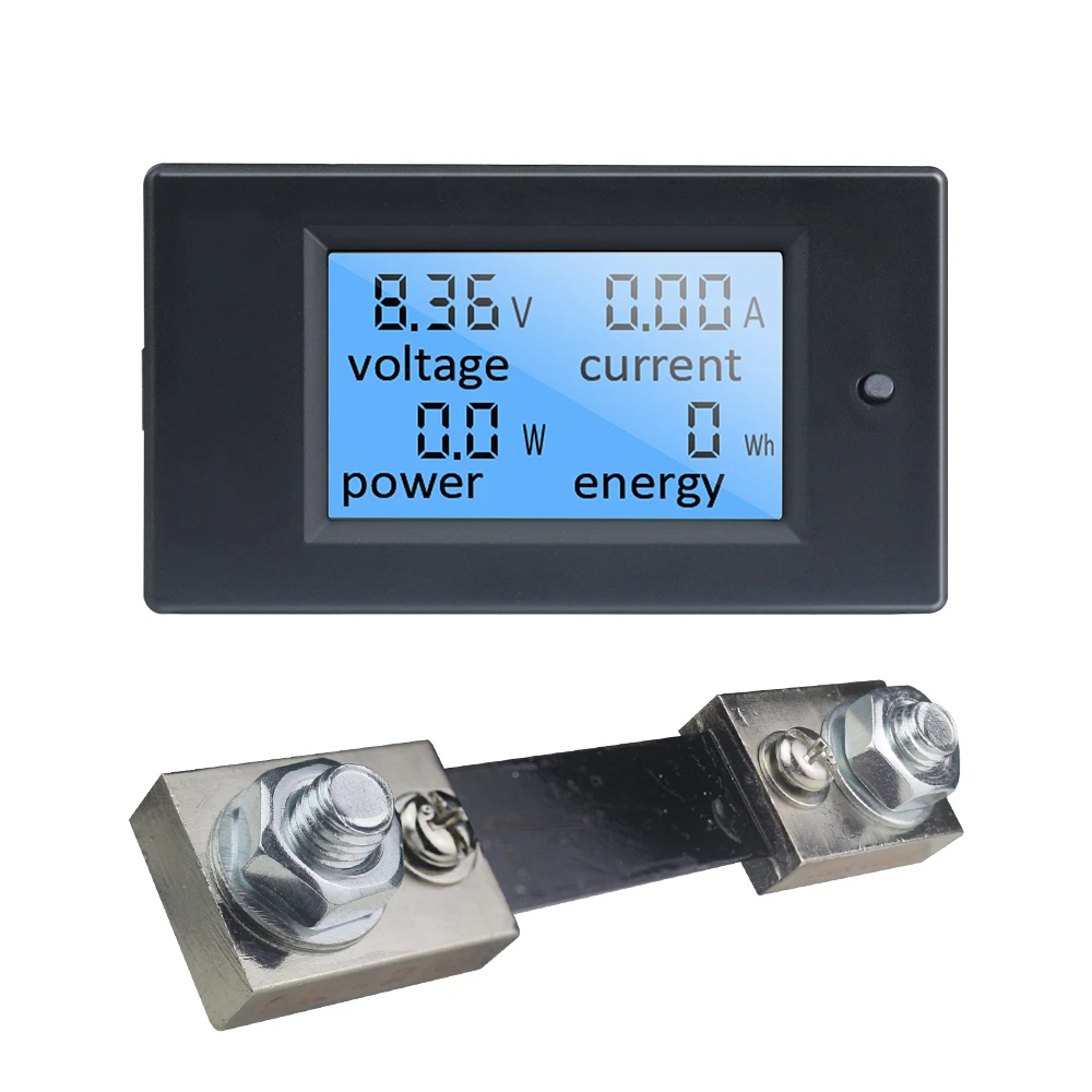 Digital Ammeter Voltmeter Power Energy Meter Volt Amp 100A DC Testing Gauge LCD Display Backlight Digital Ammeter Voltmeter Power Energy Meter Volt Amp 100A DC Testing Gauge LCD Display Backlight