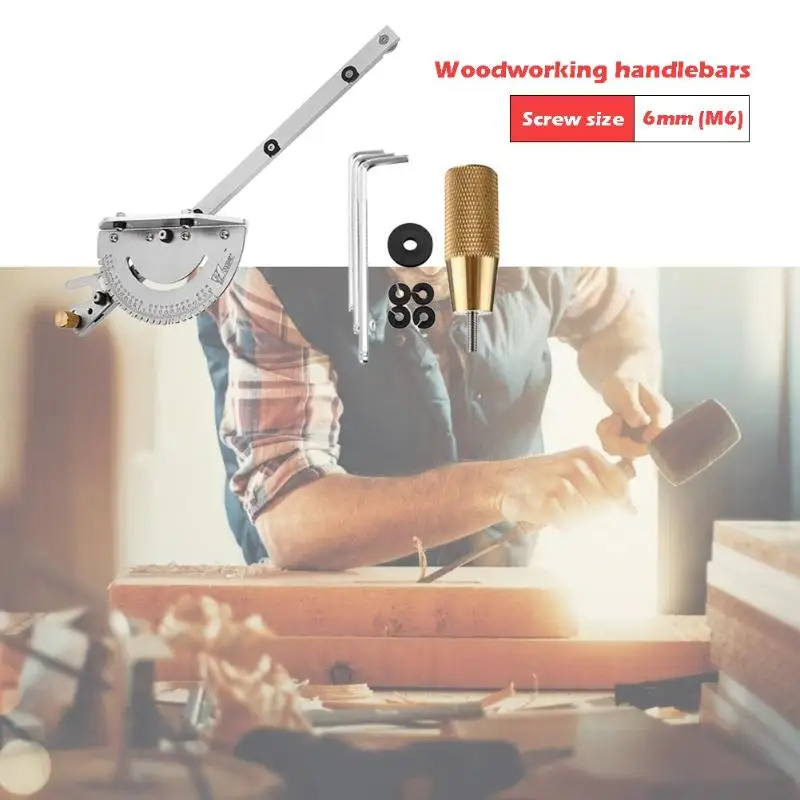 

DIY 450mm Miter Gauge Push Bar with Track Stop Aluminum Alloy/Brass Handle Practical Table Saw/Router Miter Gauge Sawing Ruler