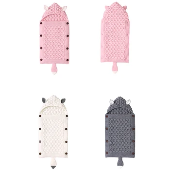 

Newborn Baby Winter Warm Sleeping Bags Infant Button Knit Swaddle Wrap Swaddling Stroller Wrap Toddler Blanket Sleeping Bags