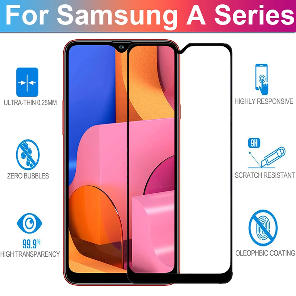 Полное покрытие из закаленного стекла для samsung galaxy A20S A90 A80 A70 A60 A50 A40 A30 A20 A10
