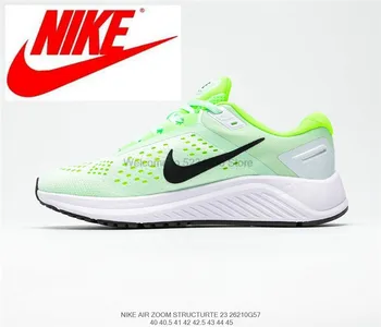 

Original Nike Air Zoom Structure 23 comfortable knitted jaca landing lunar cushioning running shoes men 40-45 white green