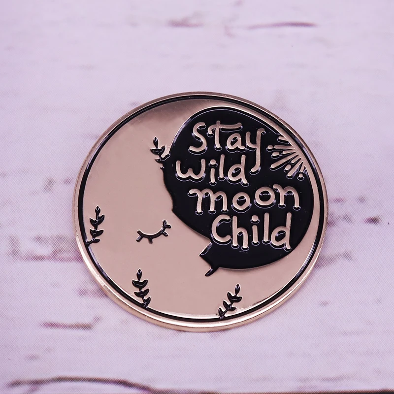 

Stay Wild Moon Child Black Enamel Pin