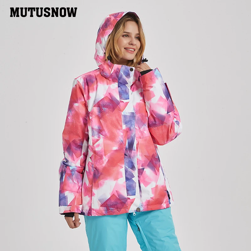 Новинка, Толстая Теплая Лыжная куртка для женщин, водонепроницаемая ветрозащитная куртка для катания на лыжах и сноуборде, женские зимние костюмы, зимняя верхняя одежда