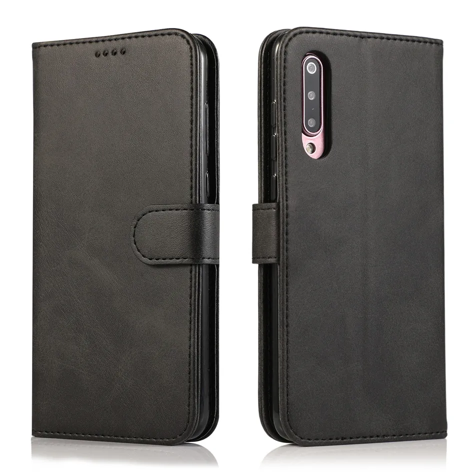 Винтажный кожаный чехол для Xiaomi mi 9T Pro 9 SE mi 8 mi 6X ручной работы, кожаный чехол-бумажник для Xiaomi mi 9SE Pocophone F1 - Цвет: Black