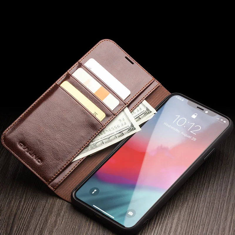 Чехол для iPhone 6 6S 7 8 Plus 11 Pro Max, деловой чехол из натуральной кожи, кошелек, слот для карт, чехол для iPhone 11 Pro MAX X XR XS Max