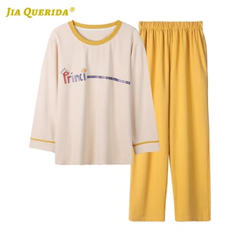 

Long Sleeve Long Pants Sleepwear Fashion Style Casual Style Pajamas Set Letter Printing Spring Autumn Homesuit Homeclothes