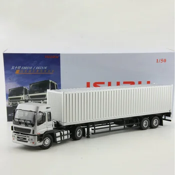 

ISUZU 1/50 scale alloy transporter simulation diecast truck model toy Trailer head container skeleton adult gift collect display