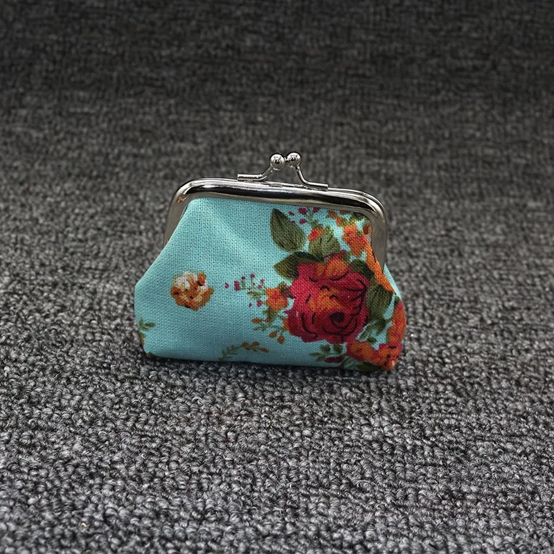 4 шт., женский холщовый кошелек с цветочным рисунком для девочек, дамская сумочка, кошелек