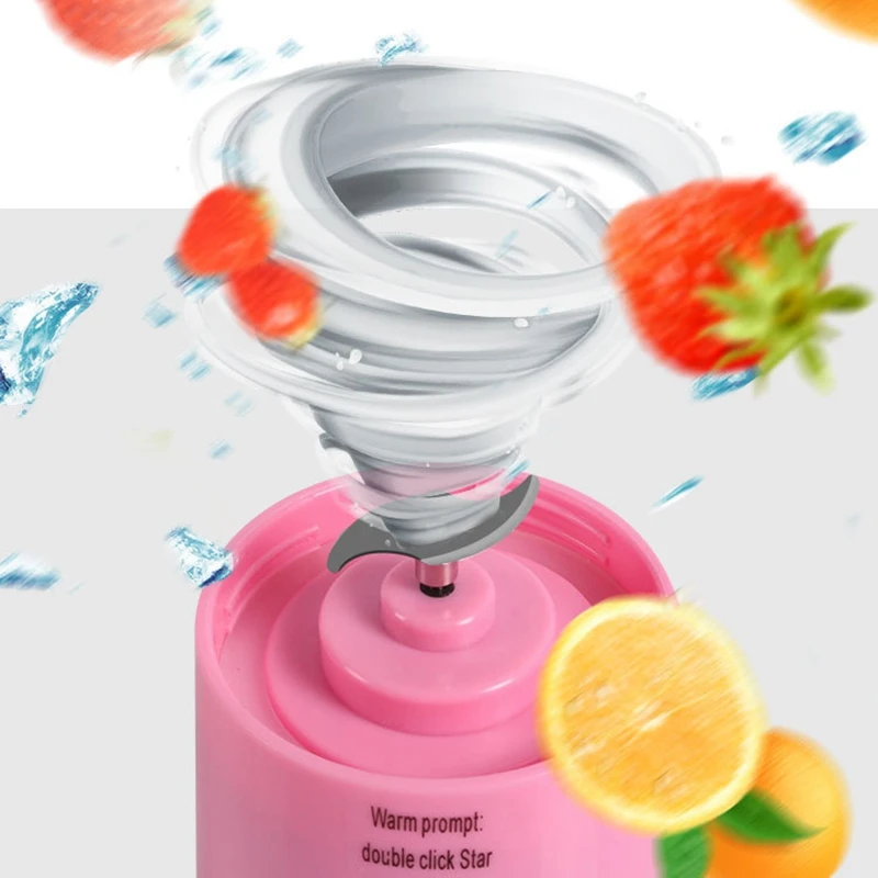 AD 380Ml Usb Перезаряжаемый Миксер с 2 лезвиями соковыжималка для бутылки сока