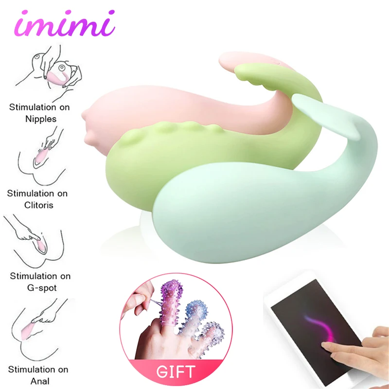 USB Charge 8 Modes Wireless App Remote Control Monster Pub Vibrator Dildo Bluetooth Connect Vibrating Egg Sex Toys for Women