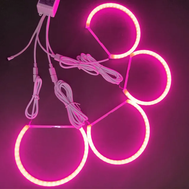 Anelli LED Angel Eyes Per BMW E46 E Altri Modelli - RGB Multicolore, 131mm E 146mm, Con Telecomando, Daytime Running Lights - Foto 10