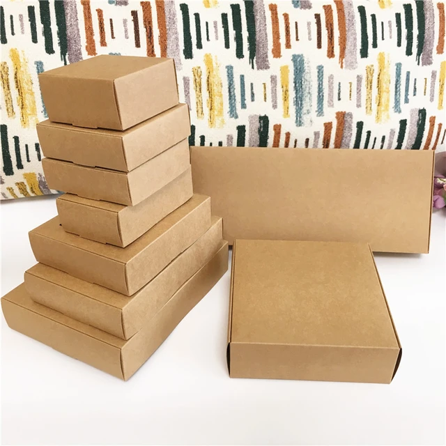 10/30pcs Blanc/marron Multi Taille Kraft Carton Emballage Mariage Fête  Petits Cadeaux À La Main Savon Chocolat Bonbons Cadeau D'événement Boîte -  AliExpress