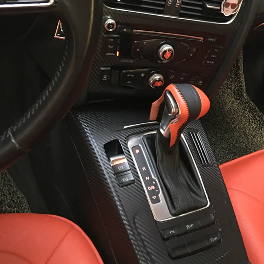 Для Audi A5 2008- внутренняя Центральная панель управления дверная ручка наклейки из углеродного волокна наклейки аксессуары для стайлинга автомобилей
