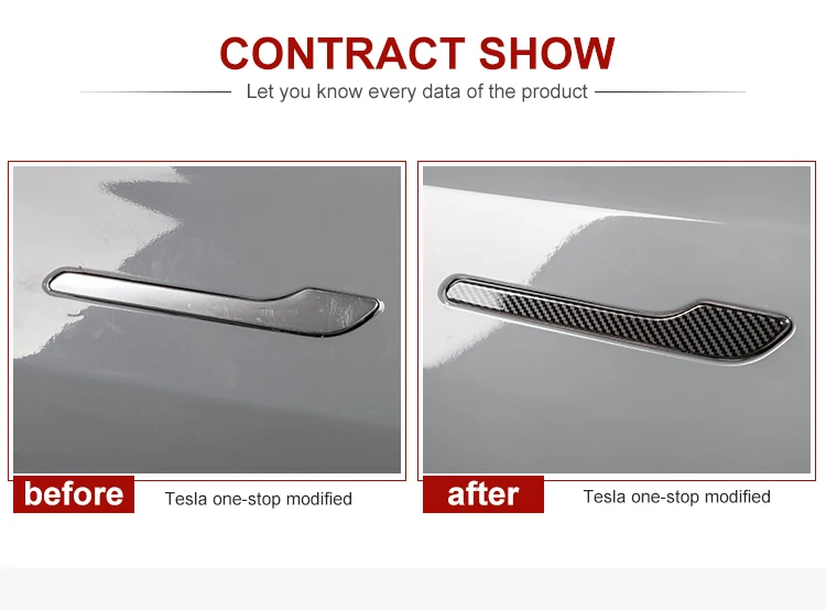 Maçaneta da Porta Capa para Tesla Protetor de Fibra Heenvn Envoltório Modelo 3 Carbono Adesivo Modely Acessórios Model3 y Três 2020 4 Pçs 5 Cheap adesivos automotivos internos