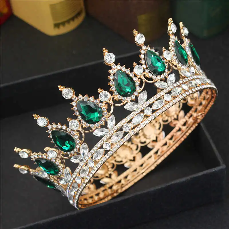 Crystal Queen King Tiaras and Crowns Bridal Diadem For Bride Women Headpiece Hair Ornaments Wedding Head Jewelry Accessories 