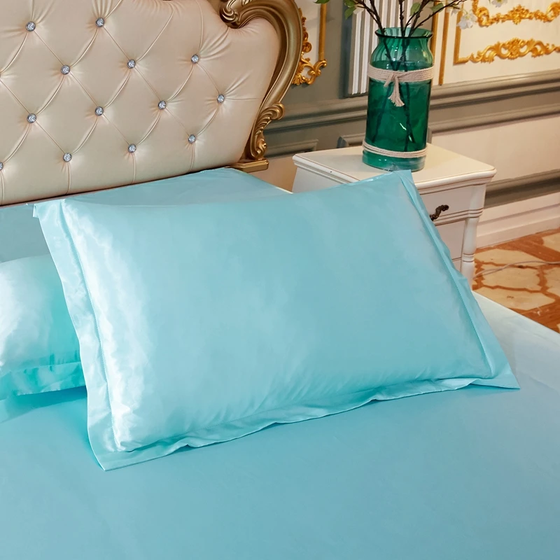 Rayon Pillowcase No Zipper Pillow Cover Highend Solid Color Cover