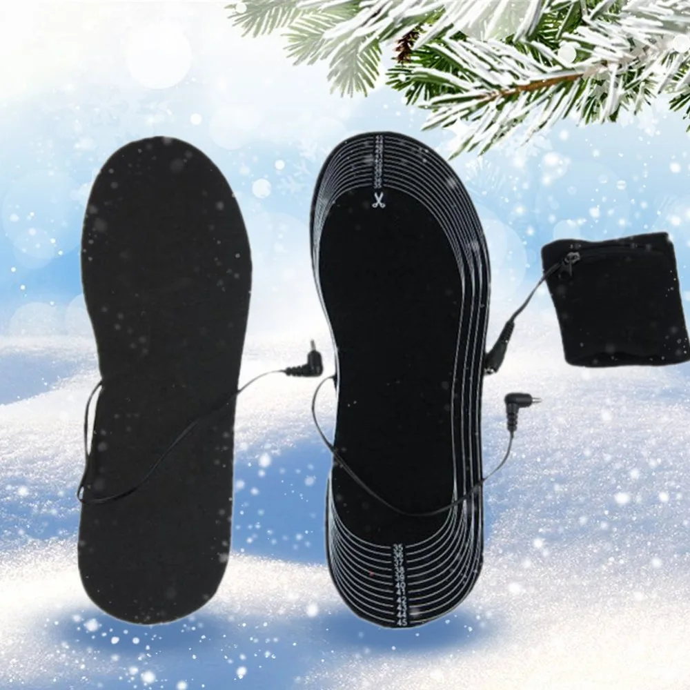 Унисекс USB стельки с подогревом для обуви Зарядка Электрический зима теплее ноги Отопление Стелька сапоги перезаряжаемые Нагреватель Колодки подошвы