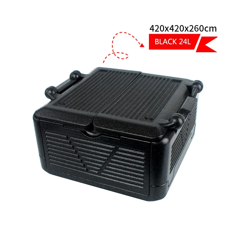 Foldable Iceless Cooler Sweettreats 24L Collapsible Insulated can Portable Waterproof Outdoor Storage Box Thermo Cool - Цвет: BLACK 24L