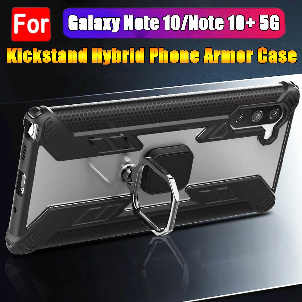 

Jetjoy For Samsung Galaxy S10 Note 10 Plus Shockproof Magnetic Ring Protective Kickstand Rugged Bumper Hybrid Case Armor Cover