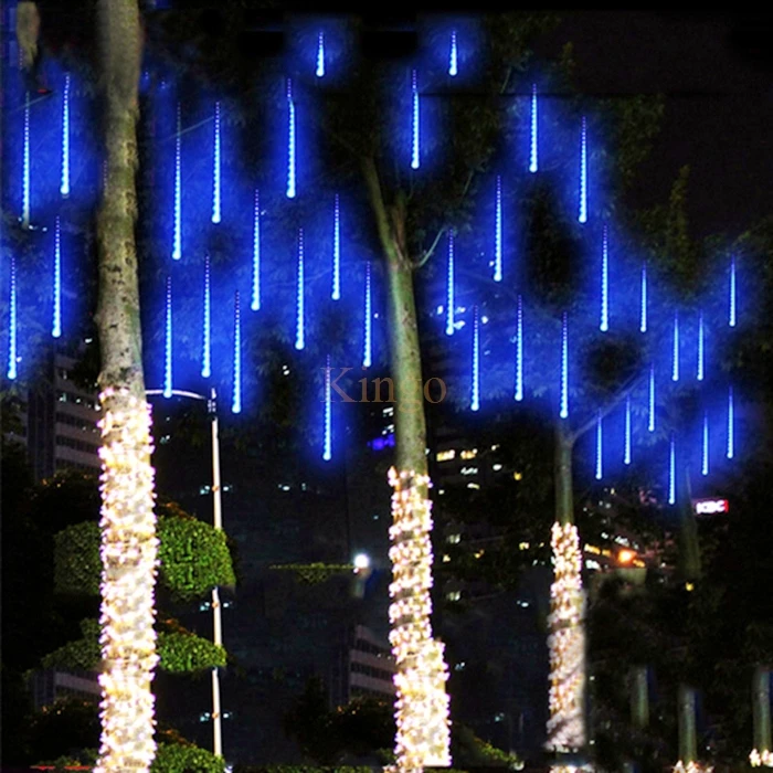 50 см метеоритный дождь трубы Рождественская гирлянда световая Елка декоративная светодиодная лампа 100-240 в EU US Plug наружные Праздничные огни