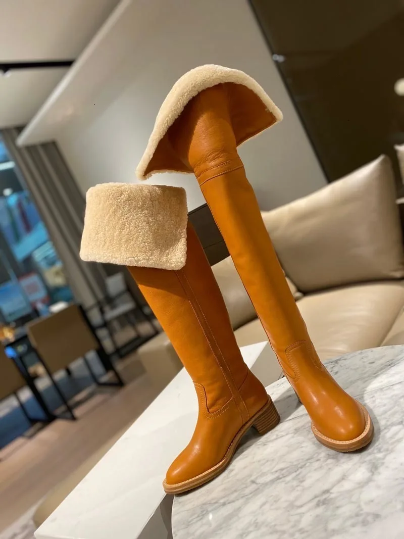 

BELLECOM 2019 Overknee Boots Woman Wool Lapel Two Clothes High Boots Winter Snow Land Boots Long Boots women shoes botas